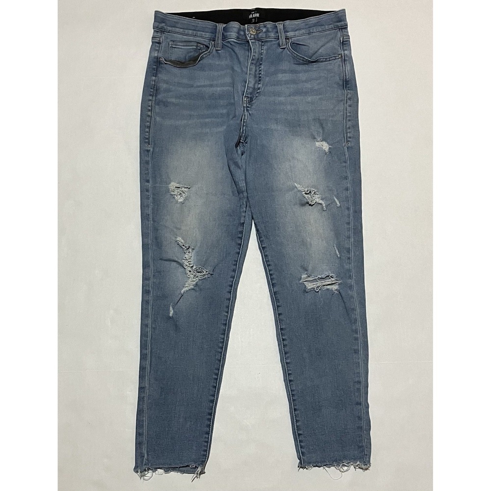 Lularoe Magic Waist‎ Stretch Skinny Jeans Womens Size 32 X 26 Blue Distressed